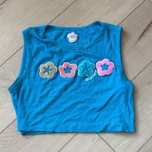 Blackbough Blue Tank Top with Starfish and Flower Design